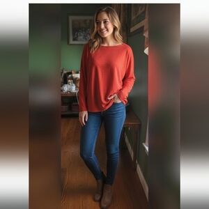 Croft And Barrow Boatneck Women's Top Large Red (EUC)